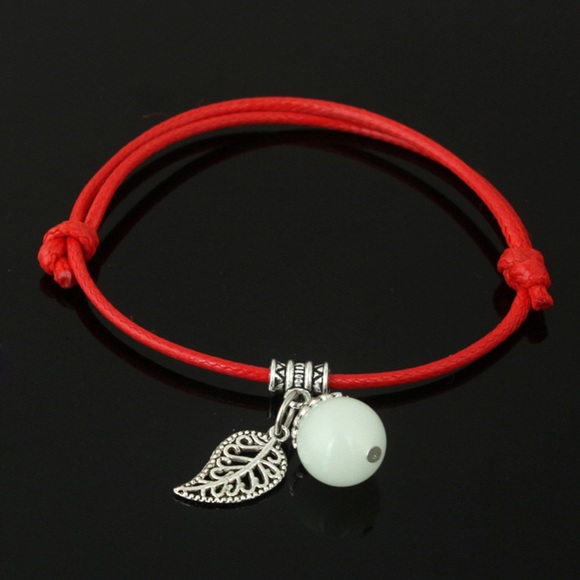 Jewelry - Simple Luminous Bead Leaf Pendant Bracelet